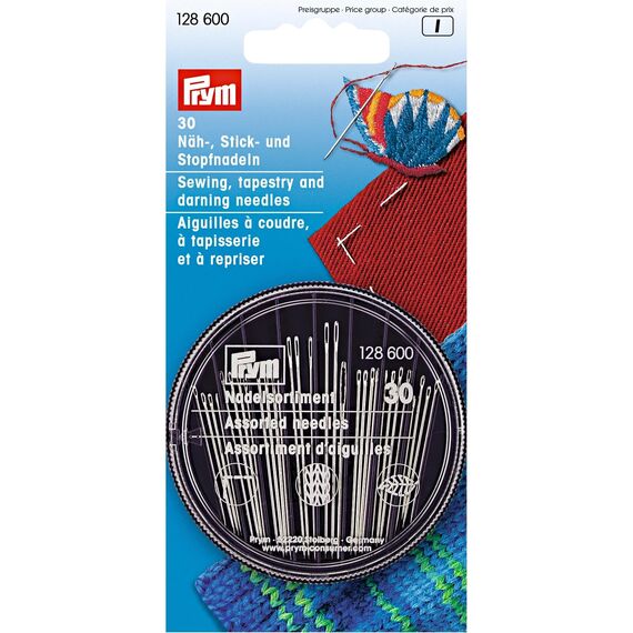 Prym 128,600 Näh-Stick-Stopfnadelsortiment Tapisserie und gewagte Nadeln, Steel, Silber, Eine Grösse, 30 Count