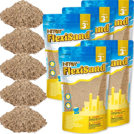NiToy 5 kg Play Sand,FlexiSand für Kinder, Sensorisch Sandspielzeug Zaubersand Geschenk, ideal für kreatives Indoor-Sandspiel, ab 3 Jahren（Khaki）