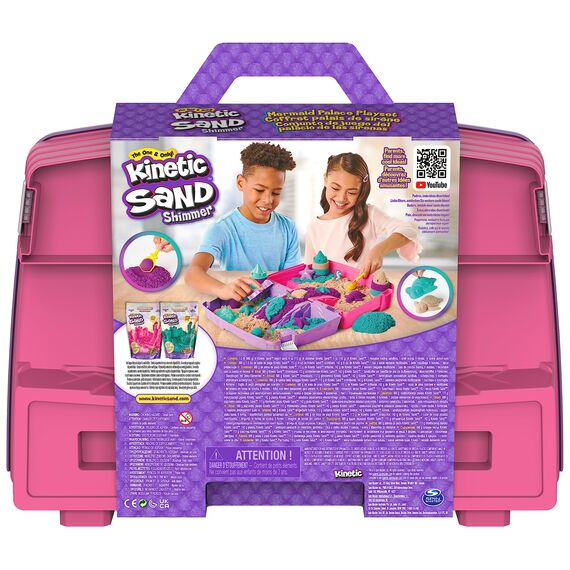 Kinetic Sand Meerjungfrauen Koffer - mit 934 g original kinetischem Sand aus Schweden, erfüllt alle gesetzlichen Anforderungen, mit 6 Förmchen für kreatives Indoor-Sandspiel, für Kinder ab 3 Jahren