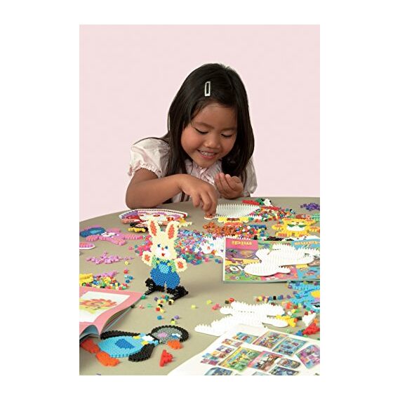 Hama Perlen 211-54 Bügelperlen XXL Dose mit ca. 13.000 bunten Midi Bastelperlen mit Durchmesser 5 mm im Transparent Glitter Mix, kreativer Bastelspaß für Groß und Klein