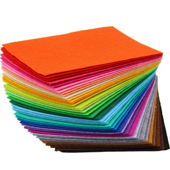 TRIXES 40 Stück Filzstoffplatten - Textil Filz Stoff für DIY Kunst Handwerk Scrapbooking und zum Basteln - Mehrfarbig Rechteckig - Auf Maß zurechtschneidbar - 30cm x 20cm