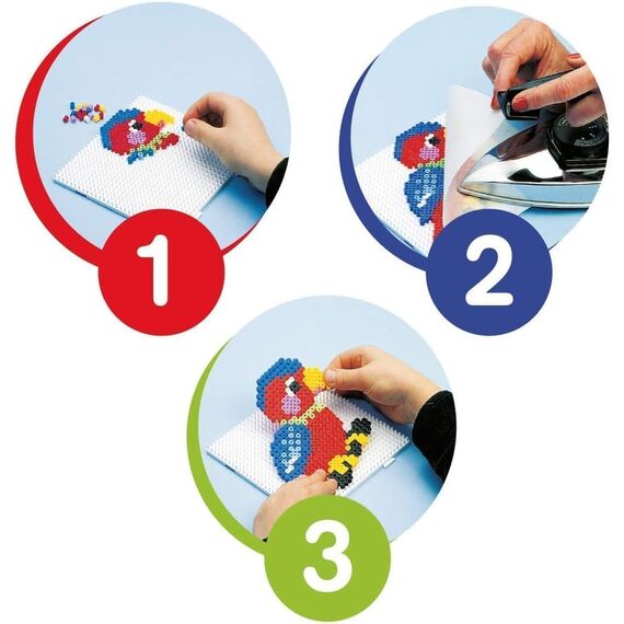 Hama Perlen 211-90 Bügelperlen XXL Dose mit ca. 13.000 bunte Midi Bastelperlen mit Durchmesser 5 mm im gestreiften Mix, kreativer Bastelspaß für Groß und Klein