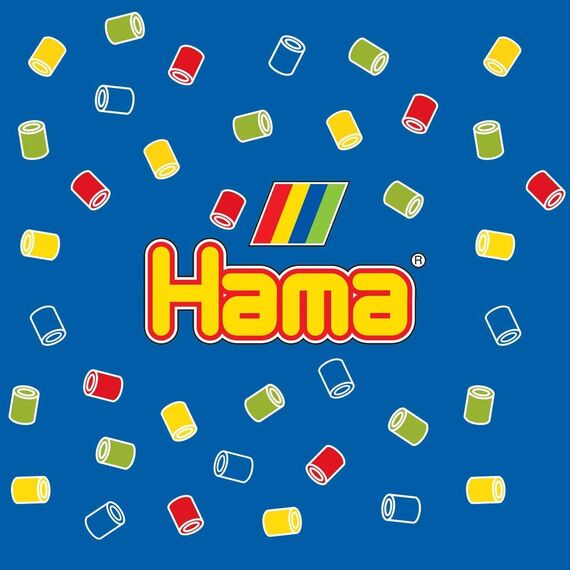 Hama Perlen 211-90 Bügelperlen XXL Dose mit ca. 13.000 bunte Midi Bastelperlen mit Durchmesser 5 mm im gestreiften Mix, kreativer Bastelspaß für Groß und Klein