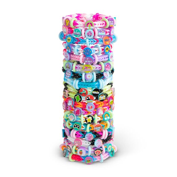 Bandai Beadmoji Deluxe Kit | Armbandhersteller mit einzigartigen Messaging-Perlen | lustige und trendige Themen | Gummibänder und Beadmoji-Perlen für kreatives Zubehör | Bastelset für Jungen und