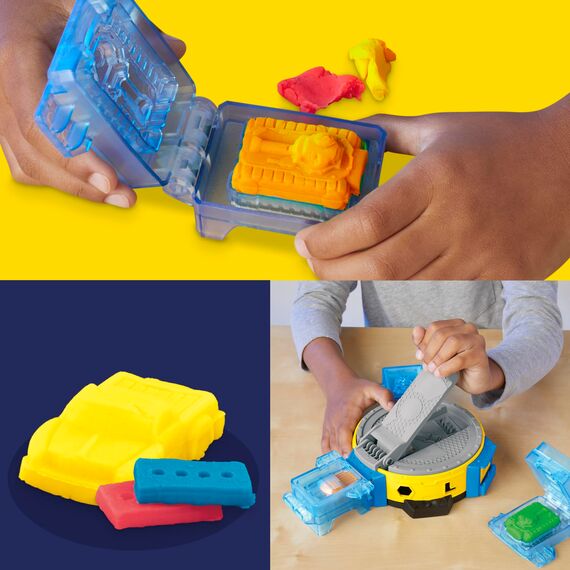 Play-Doh Marvel Hulk Quetsch- & Schmetterspaß, Action-Figur und 3 x 28 g Dosen und 1 x 56 g Dosen, Knetpresse und Formen, kreatives für Kinder ab 3 Jahren