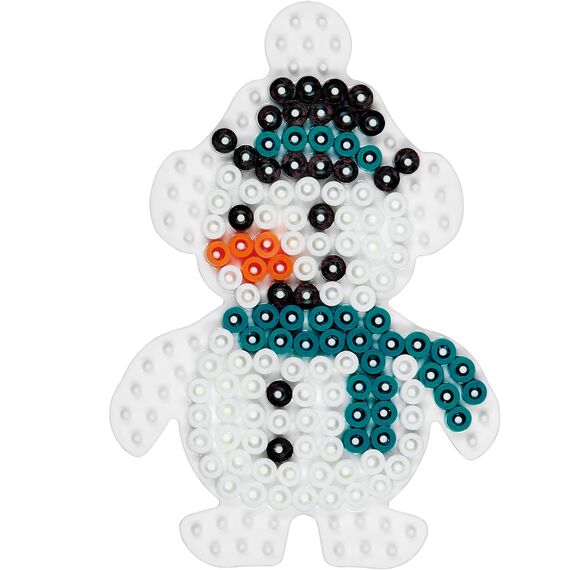 Hama Perlen 4109 Kleines Set Winter mit ca. 450 bunten Midi Bügelperlen mit Durchmesser 5 mm, Stiftplatte und Motivvorlage, inkl. Bügelpapier, kreativer Bastelspaß für Groß und Klein