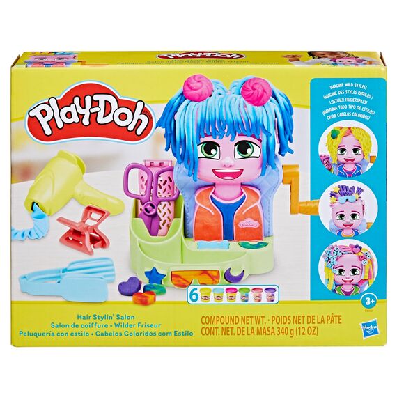 Play-Doh Wilder Friseur Spielset mit 6 Dosen, Rollenspielzeug, kreatives Spielzeug für Mädchen und Jungen ab 3 Jahren