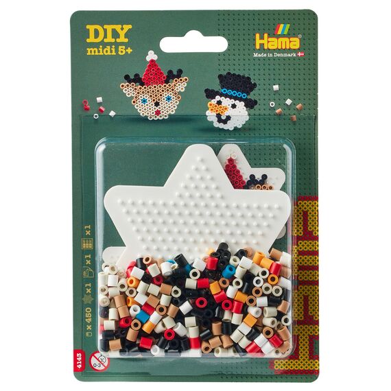 Hama Perlen 4143 Bügelperlen kleine Blister Packung mit ca. 450 Bastelperlen mit Durchmesser 5 mm, Weihnachtsmotive Mix, kreativer Bastelspaß für Groß und Klein