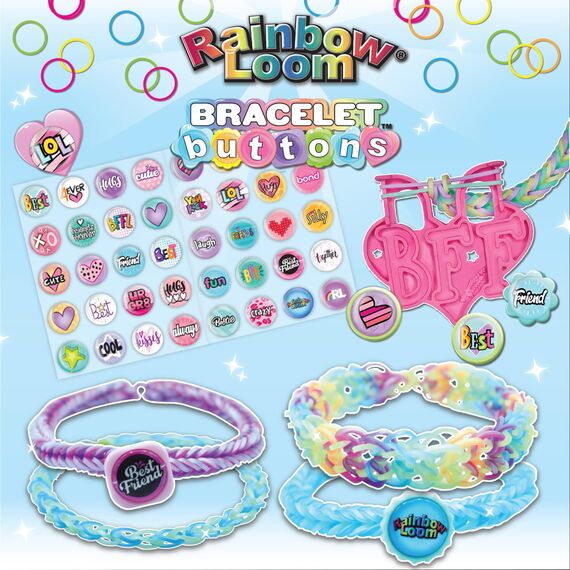BANDAI Rainbow Loom Loomi-Pals Besties Mini Combo Schmuckhersteller Basteln | Freundschaftsarmband Herstellung Kit für Jungen und Mädchen | Gummiband Armband Kit | Loom Band Zubehör mit Charms