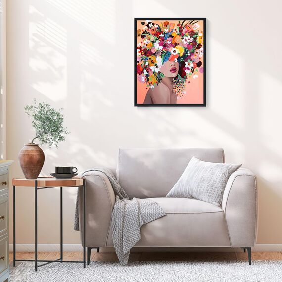 gelrovaled Malen Nach Zahlen Erwachsene, Handgemalt Ölgemälde Kit für Anfänger und Erwachsene Mit 3-Pinseln und Acrylfarbe, 30X40CM, mit Rahmen, Flower Girl