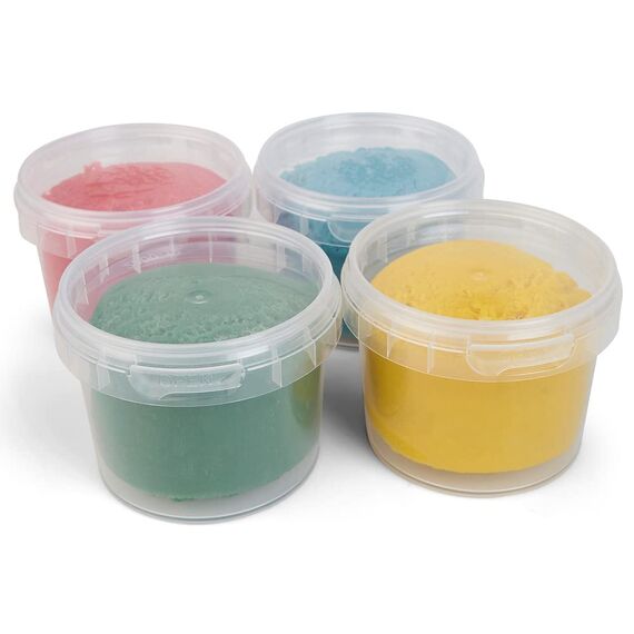 GRÜNSPECHT Bio-Soft-Knete, 4 Farben aus natürlichen Rohstoffen, Lebensmittelqualität, weich, mischbar, gelb, rot, grün, blau, Kinderknete, ungiftig (680-00)