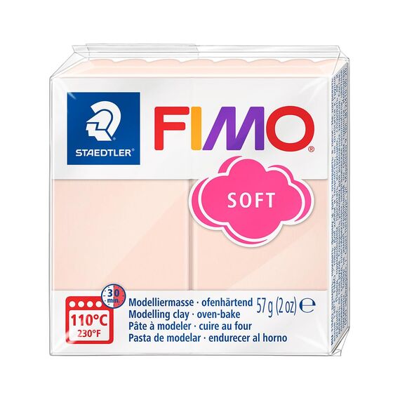 STAEDTLER 8020-43 - Fimo Soft Normalblock, Modelliermasse, 57 g, blassrosa, 1 Packung