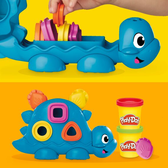 Play-Doh Bunter Dino Dinosaurier-Spielzeug mit Formen und Werkzeugen, Bastelunterlage und 6 bunten Dose Knete, Bastelset und aktivität für Mädchen und Jungen und Fans von Dinos ab 2 Jahren