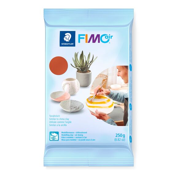 STAEDTLER lufttrocknende Modelliermasse FIMO air, terrakotta, sofort gebrauchsfähig, kein Brennvorgang notwendig, 250g, angenehme Haptik, klebt nicht, mind. 95% natürliche Rohstoffe, 8103-76