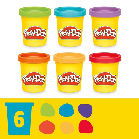 Play-Doh Bunter Dino Dinosaurier-Spielzeug mit Formen und Werkzeugen, Bastelunterlage und 6 bunten Dose Knete, Bastelset und aktivität für Mädchen und Jungen und Fans von Dinos ab 2 Jahren