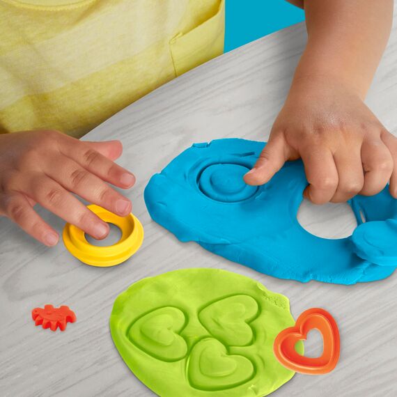 Play-Doh Bunter Dino Dinosaurier-Spielzeug mit Formen und Werkzeugen, Bastelunterlage und 6 bunten Dose Knete, Bastelset und aktivität für Mädchen und Jungen und Fans von Dinos ab 2 Jahren