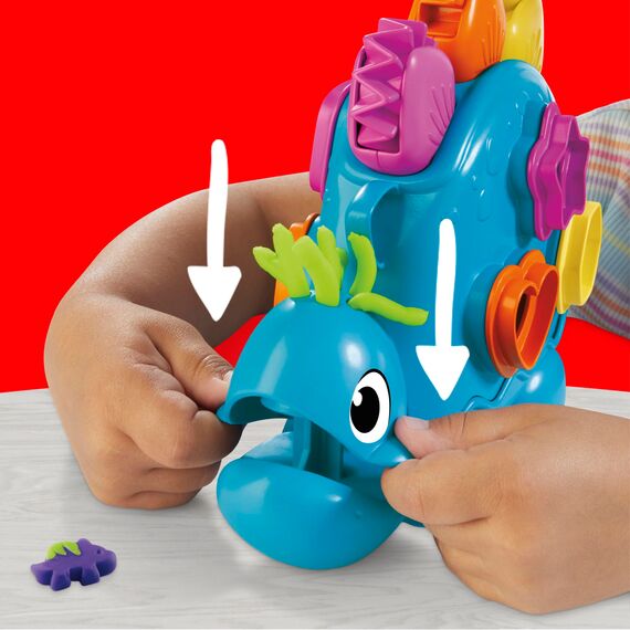 Play-Doh Bunter Dino Dinosaurier-Spielzeug mit Formen und Werkzeugen, Bastelunterlage und 6 bunten Dose Knete, Bastelset und aktivität für Mädchen und Jungen und Fans von Dinos ab 2 Jahren
