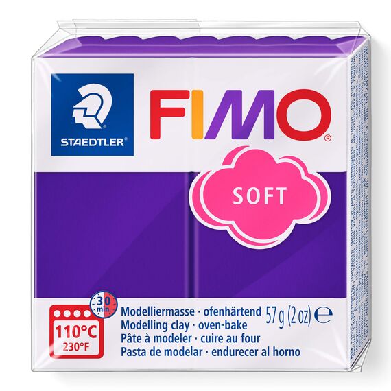 STAEDTLER 8020-63 - Fimo Soft Normalblock, Modelliermasse, 57 g, pflaume, 1 Packung