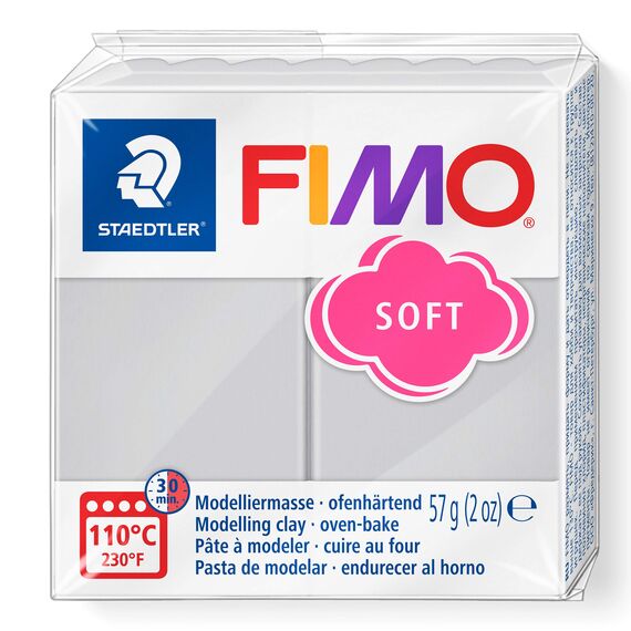 STAEDTLER 8020-80 ST 8020-80 - Fimo Soft Normalblock, Modelliermasse, 57 g, delfingrau, 1 Packung