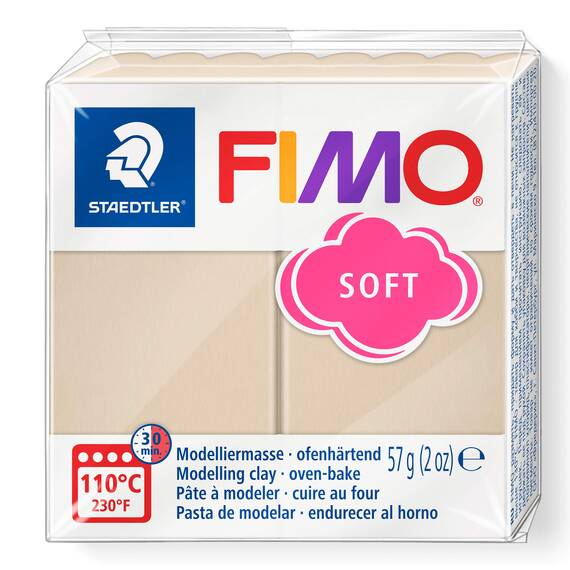 STAEDTLER 8020-70 - Fimo Soft Normalblock, Modelliermasse, 57 g, sahara, 1 Packung