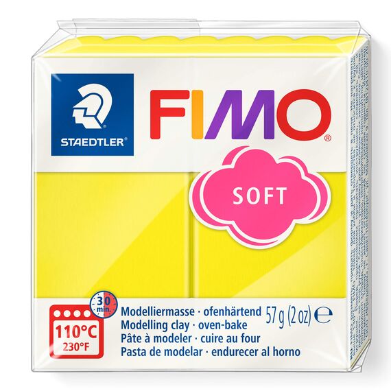STAEDTLER 8020-10 - Fimo Soft Normalblock, Modelliermasse, 57 g, limone
