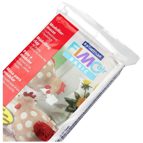 STAEDTLER lufttrocknende Modelliermasse FIMO air, blassrosa,sofort gebrauchsfähig, kein Brennvorgang notwendig,500g, angenehme Haptik, klebt nicht, mind. 95% natürliche Rohstoffe,8100-43,Packung mit 2