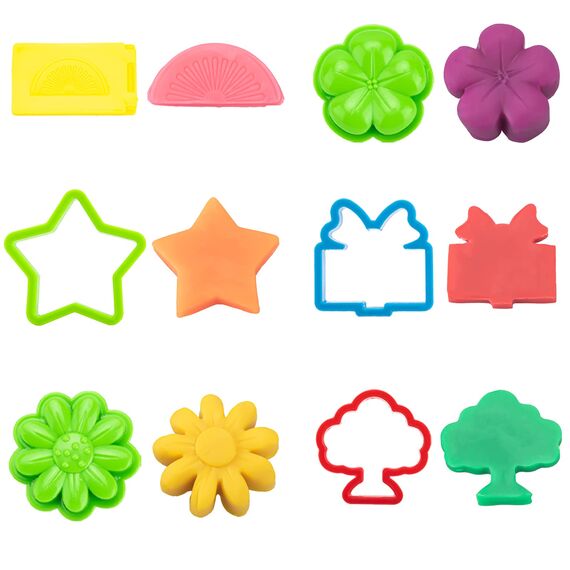 42pcs Knete Zubehör, Knetwerkzeug Set, Formen, Form, Schere, Knete Teigroller mit Aufbewahrungstasche, Spielset Kneteset zubehör für Kinder Kleinkinder Jungen Mädchen