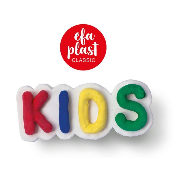 EBERHARD FABER 570102 - Modelliermasse lufttrocknend weiß, 1 kg EFA Plast Kids tonbasiert (Packung mit 2)