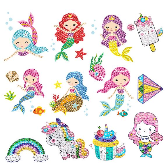 O-Kinee 5D Diamand Painting Set für Kinder, 5D Diamant Aufkleber Set, 5D Diamand Painting Aufkleber Kinder, Tiere Diamant Aufkleber Kit, für Kinder und Erwachsene Anfänger Mädchen