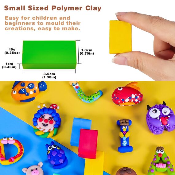 iFergoo Modelliermasse-Set, 50 Farben, Ofen-Modelliermasse-Set, ungiftig, lebendige Farben für Schmuckherstellung und Miniaturen, DIY Handwerk für Anfänger, Erwachsene und Kinder