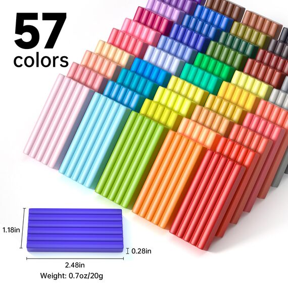 Shuttle Art Polymer-Ton, 57 Farben, Kreativ-Set mit 19 Werkzeugen und 10 Zubehörteilen, ungiftig, nicht klebrig, ideal für Hobby.