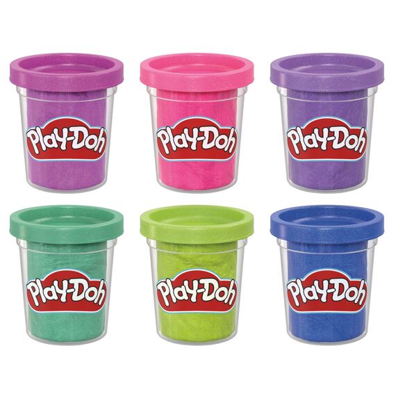 Play-Doh 6er-Pack Funkelknete, besondere Farben mit Glitzer, für mehr Kreativität und fördert die Feinmotorik, Bastel-Set perfekt als Ergänzung, kreatives für Kinder ab 3 Jahren