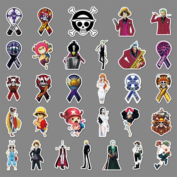 LYLSDSB 106 Stück One Piece Stickers Japanische Cartoon Anime Aufkleber Vinyl Stickers für Laptop Water Bottle Fahrrad iPhone Computer Skateboard Bumper Motorrad Gepäck