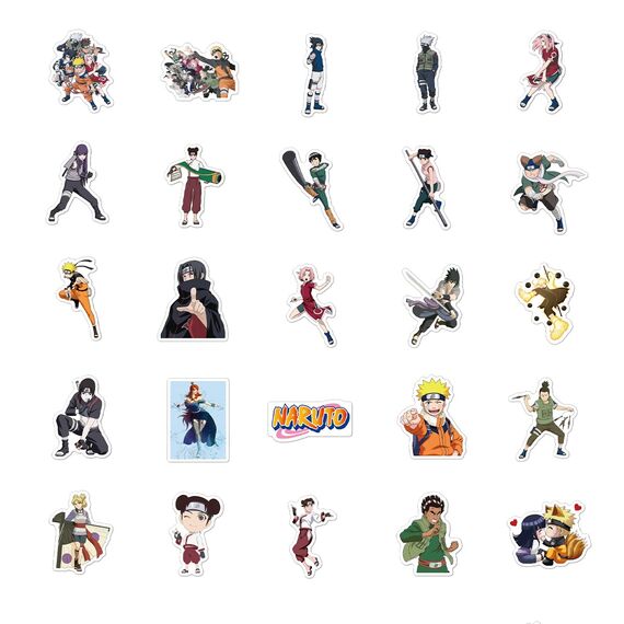 100 Naruto Aufkleber, Wasserfeste Vinyl Stickers für Auto Motorräder Laptop Fahrrad Skateboard Snowboard Gepäck Aufkleber MacBook iPad und mehr