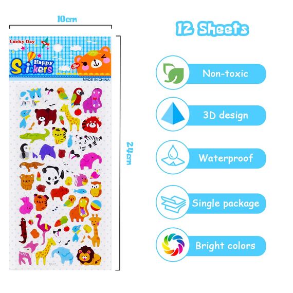 Vicloon 3D Aufkleber, 30 Verschiedene 3D Stickers 550+ Geschwollene Aufkleber