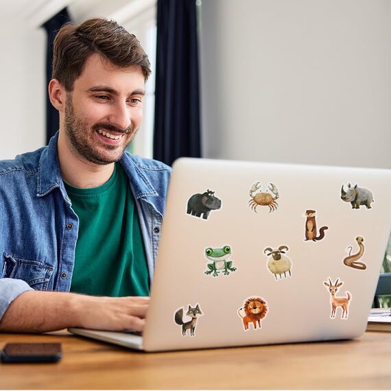 Vicloon Kleine Tiere Sticker Set, 50 Stück Wasserdicht Vinyl Stickers, Anime Sticker Set, Cartoon Aufkleber für Auto Laptop Skateboard Fahrrad Moped Motorrad