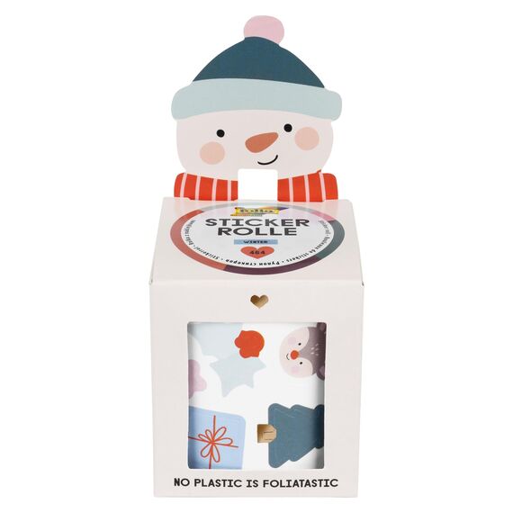 folia 27105 - Stickerrolle WINTER, Sticker Set mit 464 Aufklebern, 4 m lang mit verschiedenen selbstklebenden Motiven