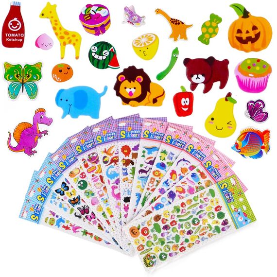 Vicloon 3D Aufkleber, 30 Verschiedene 3D Stickers 550+ Geschwollene Aufkleber
