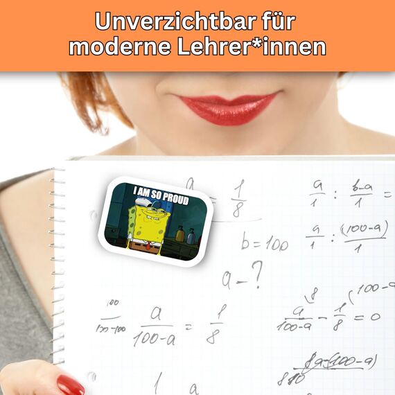 Lehrer Meme Sticker/Aufkleber (1. Version) 189 STK. / 63 Motive – Lehrermemes für Noten – für jedes Alter – Sticker für Klassenarbeit & Schule – Lehrergeschenk/Geschenk für Lehrer