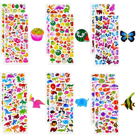 Vicloon 3D Aufkleber, 30 Verschiedene 3D Stickers 550+ Geschwollene Aufkleber