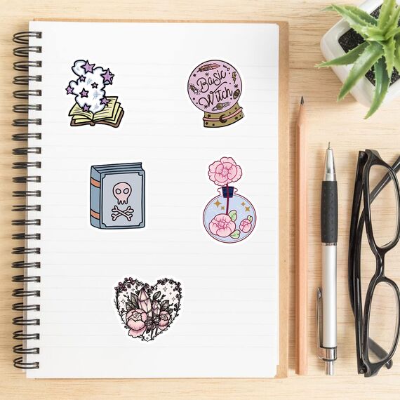 100 Stück Böhmische Hexe Aufkleber für Laptop, Stoßstange, Skateboard, Wasserflaschen, Computer, Telefon, Gitarre, Cartoon-Aufkleber für Kinder, Teenager und Erwachsene