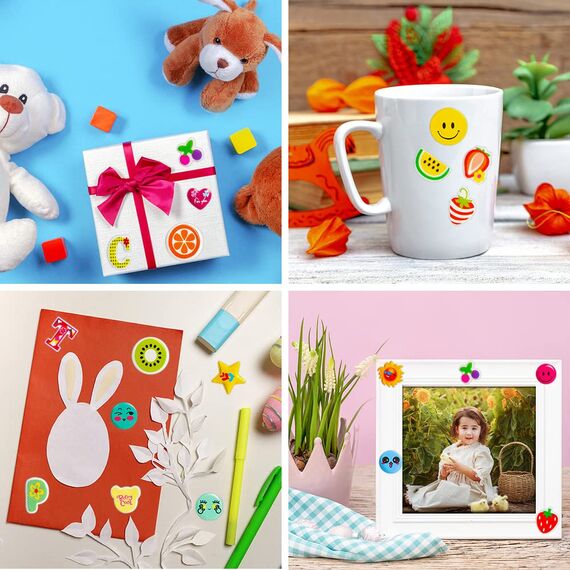 Vicloon 3D Aufkleber für Kinder, 30 Verschiedene 3D Stickers 500+ Geschwollene Aufkleber für Jungen Mädchen and Lehrer Belohnungssticker