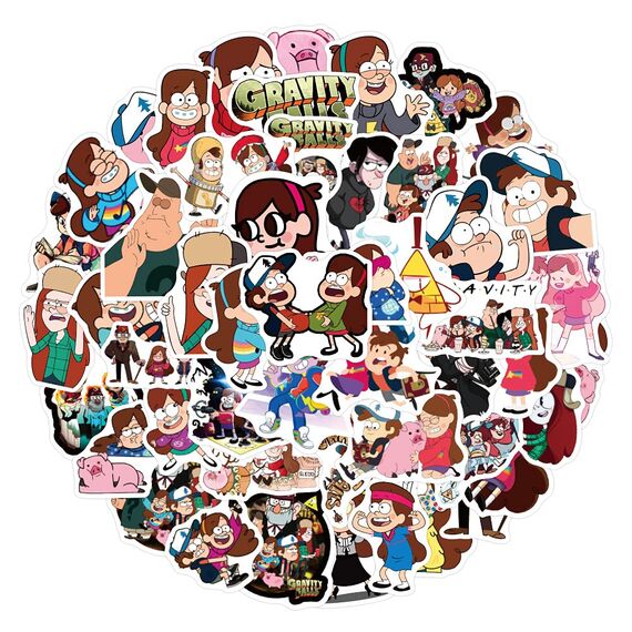 50 Stück Gravity Falls Aufkleber für Laptop, Stoßstange, Skateboard, Wasserflaschen, Computer, Telefon, Gitarre, Cartoon-Aufkleber für Kinder, Teenager und Erwachsene
