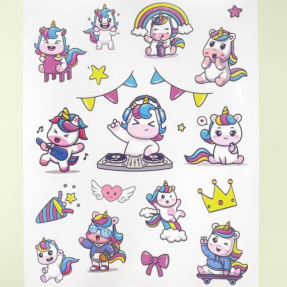 Einhorn Glitzersticker Über 160 Stück, Glitzer Sticker, Einhorn Geschenk für Mädchen Einschulung, Schultüte Füllung