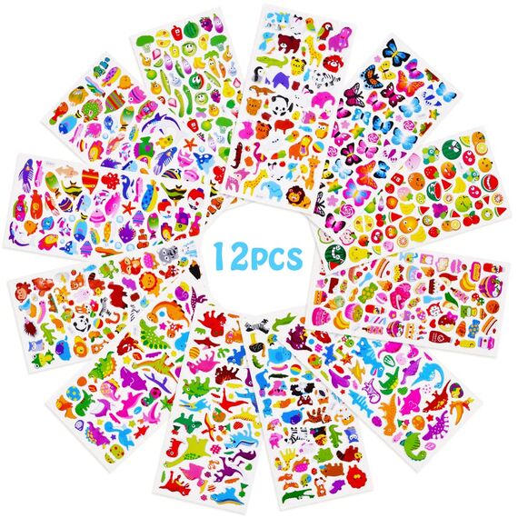 Vicloon 3D Aufkleber, 30 Verschiedene 3D Stickers 550+ Geschwollene Aufkleber