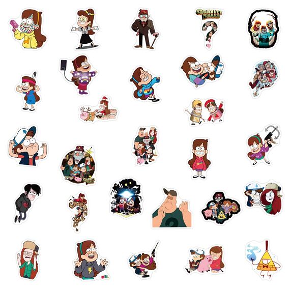 50 Stück Gravity Falls Aufkleber für Laptop, Stoßstange, Skateboard, Wasserflaschen, Computer, Telefon, Gitarre, Cartoon-Aufkleber für Kinder, Teenager und Erwachsene