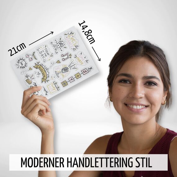 Sticker Geburtstag by snaPmee - Aufkleber für Gästebuch, Fotoalbum & Geschenke - Party-Deko für Erwachsene & Kinder - Set mit 133 Motiven auf 8 Bögen DIN-A5 (Party Gold)