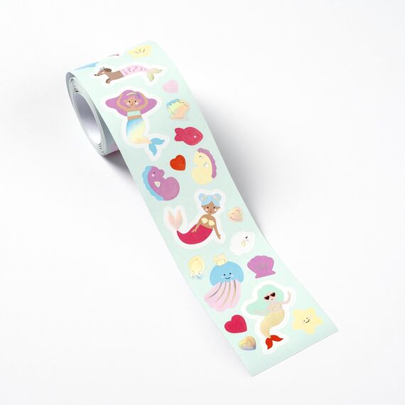 folia 27101 - Stickerrolle MERMAIDS, Sticker Set mit 368 Aufklebern, 4 m lang mit verschiedenen selbstklebenden Motiven