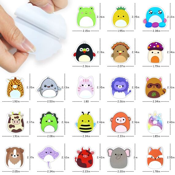 Aufkleber Kinder 100 Stück Kawaii Cute Tiere Sticker Set, Wasserdichte Vinyl Sticker für Journal Scrapbook Laptop Skateboard Koffer Handy Tagebuch Trinkflaschen Macbook Notizbuch Scooter Roller etc