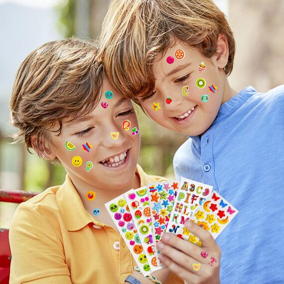 Vicloon 3D Aufkleber für Kinder, 30 Verschiedene 3D Stickers 500+ Geschwollene Aufkleber für Jungen Mädchen and Lehrer Belohnungssticker